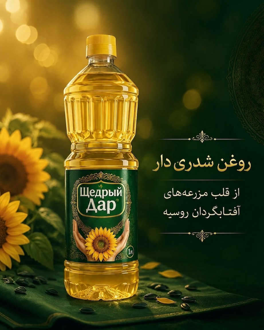 پوستر روغن شدری دار از قلب مزارع آفتابگردان روسیه